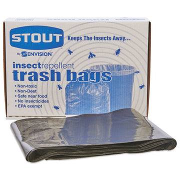 Stout® by Envision™ Insect-repellent Trash Bags, 55 Gal, 2 Mil, 37" X 52", Black, 65-box freeshipping - TVN Wholesale